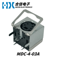Connecteurs DIN en angle droit HX Factory Direct MDC-4-03A Série MDC, base mini DIN femelle, coque en fer, prise pour clavier