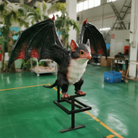 Vente Flash : Statue de chauve-souris animatronique réaliste pour décorations d'Halloween, maisons hantées, parcs d'aventure, maisons de jeux et parcs à thème intérieurs publics