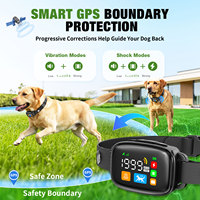TIZE Nouvelle Arrivée 33-1999m Système de Containment GPS Sans Fil Extérieur Étanche pour Chien avec Collier Intelligent Vibrant et Choc à Rayon Personnalisé