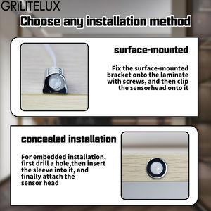 Capteur de lumière d'armoire à intensité variable sans paliers 5A DC 12V-24V avec détection tactile, par balayage manuel ou PIR, pour portes simples/doubles - Product Image 4