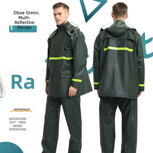 Combinaison de pluie réfléchissante épaissie pour adulte, idéale pour la conduite de véhicules électriques, la protection au travail, la livraison et la prévention des inondations - Product Image 1