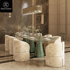 Set <span class=keywords><strong>Tavolo</strong></span> da Pranzo Ovale di Lusso con 6-8 Sedie, Piano in <span class=keywords><strong>Marmo</strong></span>, Tavoli per <span class=keywords><strong>Cucina</strong></span>, Matrimoni e Banchetti, Arredamento per Casa - Product Image 2