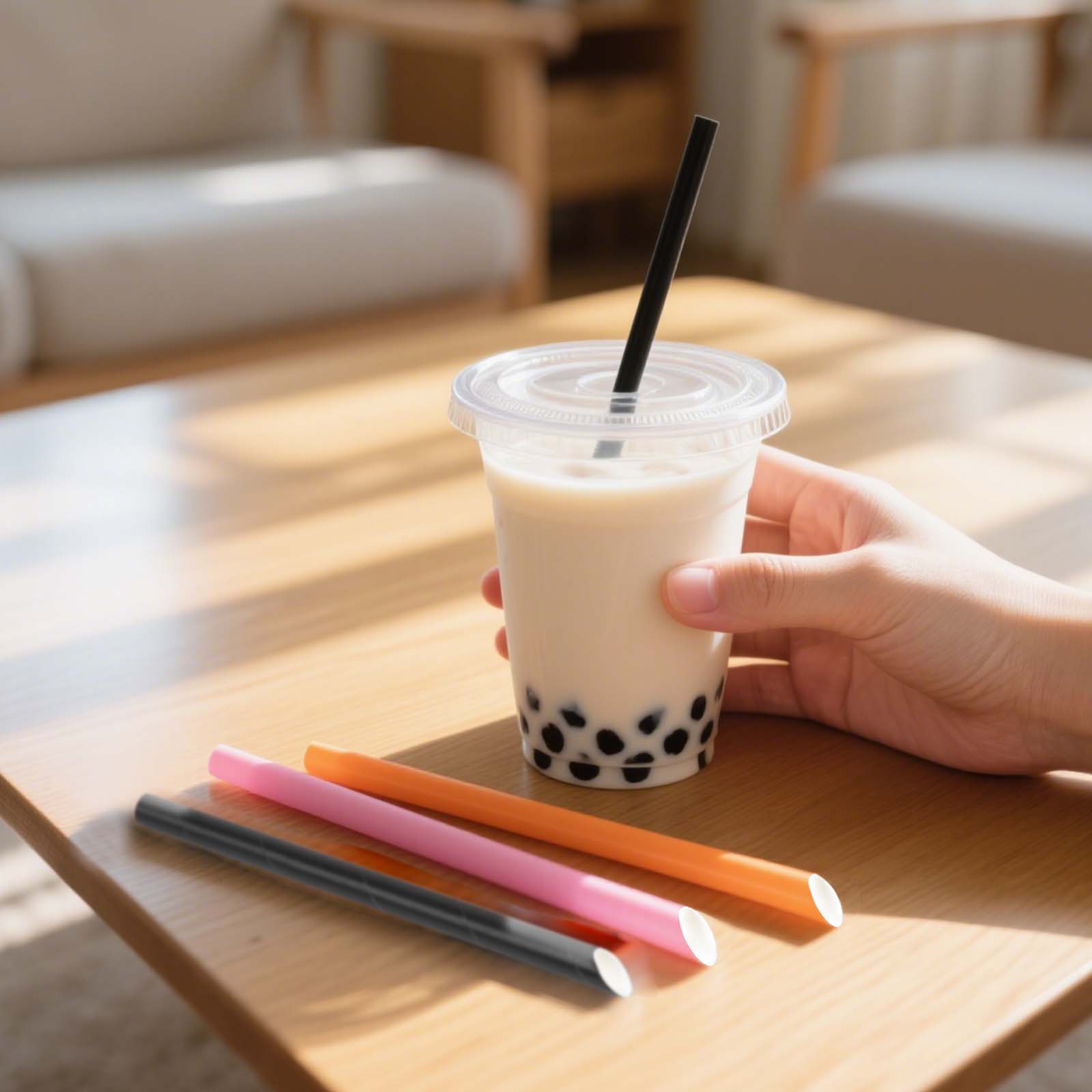 OOLIMA Eco-Friendly 12*230mmh Paper Straw for Milky Tea and Juice