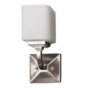 1-Lt Bad Eitelkeit gebürstet Nickel Finish Wand leuchten mit matti ertem Opalglas und Western Style Indoor Decor Light E26 Glühbirne - Product Image 5