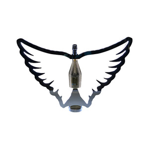 Stainless Steel <b>Butterfly</b> Wing Wine Rack <b>Light</b> Up For Bar KTV Party Display - Product Image 3