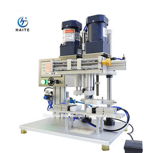 Yarı otomatik elektrikli masaüstü şişe kapağı gergi sızdırmazlık makinesi 4 tekerlekler ördek gagası otomatik şişe Capper kapatma makinesi - Product Image 1