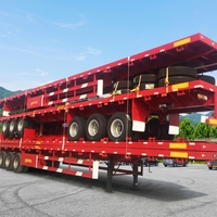 Semi-remorque plateau robuste 2, 3 ou 4 essieux, pour conteneurs 20FT, 40FT, 45FT, capacité de transport 30 à 80 tonnes