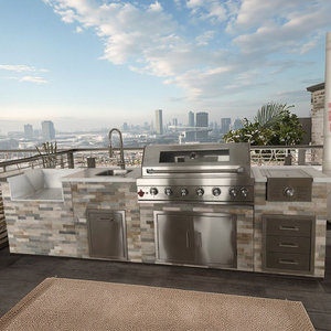 Hot bán tùy chỉnh ngoài trời đồ nội thất nhà bếp High End BBQ grills và bên ngoài nhà bếp với lò nướng bánh pizza refridge & nướng - Product Image 2