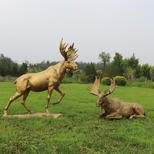 Lifesize Nhân Tạo Bronze <span class=keywords><strong>Moose</strong></span> Bức Tượng Bền Khổng Lồ Động Vật Điêu Khắc Cho Sân Vườn Patio Bãi Cỏ Phòng Khách Trang Trí - Product Image 6