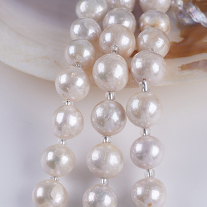 Perles rondes Edison en gros, 18 cm, 12-14 mm, perles d'eau douce naturelles cultivées, pour collier et bracelet DIY - Product Image 5