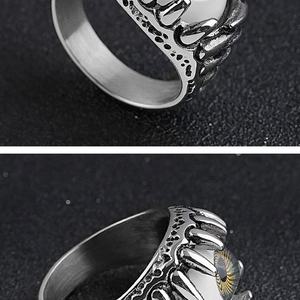 Anillo de Acero Inoxidable con Ojo de Diablo, Estilo Hip Hop, Personalizado, Fabricación China, OEM y ODM - Product Image 4