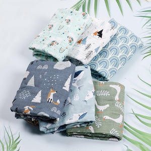 100% copricerini per bambini con stampa di mussola in cotone per <span class=keywords><strong>letto</strong></span> per <span class=keywords><strong>neonato</strong></span> coperte traspiranti per neonati - Product Image 3