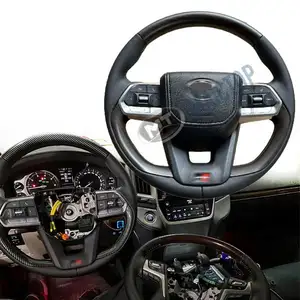 Maictop roda kemudi kulit PU, Upgrade untuk Land Cruiser 200 2008-2021 GR gaya desain Interior untuk LC200 LC300