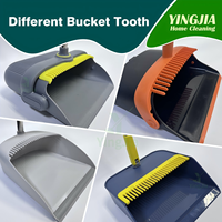YINGJIA Vente directe Ensemble balai et pelle pliables à long manche, pelle à déchets en plastique coupe-vent pour le nettoyage des sols domestiques