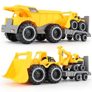 Mainan Mobil Simulasi Klasik Bayi Mainan Traktor Model Bulldozer Ekskavator Mainan Mobil Model Dump Truck Mainan Mini untuk Hadiah Anak Laki-laki