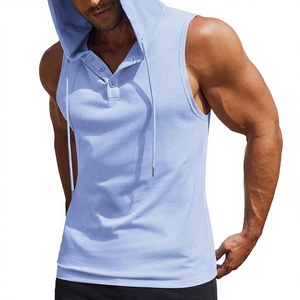 Mens 100 Percent Cotton Lightweight <b>Hoodie</b> Summer Pullover <b>Hoodie</b> <b>Plain</b> Solid Woven Casual Gym <b>Hoodie</b> Breathable Button Neck Hoo - Product Image 2
