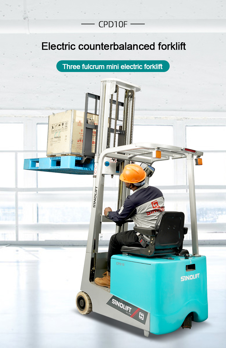 Sinolift CPD10F mini Electric walking and lifting counterbalanced forklift