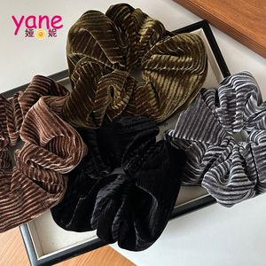 Nouveau velours lourd Vintage <span class=keywords><strong>grande</strong></span> <span class=keywords><strong>taille</strong></span> chouchou couleur unie bande de fosse Patchwork tissu tête fleur <span class=keywords><strong>bandeau</strong></span> pour filles enfants - Product Image 1