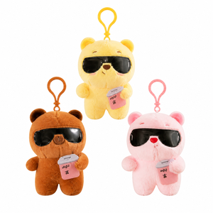 Juego <span class=keywords><strong>de</strong></span> peluches <span class=keywords><strong>de</strong></span> alta calidad <span class=keywords><strong>de</strong></span> 8 pulgadas: Osos con gafas <span class=keywords><strong>de</strong></span> sol suaves y adorables, trío <span class=keywords><strong>de</strong></span> bebidas, para premios <span class=keywords><strong>de</strong></span> máquinas <span class=keywords><strong>de</strong></span> garras - Product Image 1