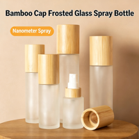 Prix de gros – Flacon pulvérisateur vide en verre dépoli transparent avec couvercle en bambou – 30 ml, 50 ml, 60 ml, 100 ml, 120 ml