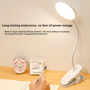 Lámpara de mesa con Clip portátil <span class=keywords><strong>LED</strong></span>, lámpara de escritorio con Clip recargable por <span class=keywords><strong>USB</strong></span>, luz nocturna de lectura para cama, 3 modos de atenuación, luz de protección ocular - Product Image 6