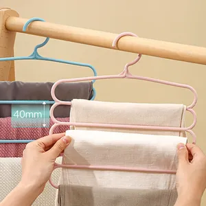 Perchero de 5 niveles engrosado para pantalones, organizador creativo antideslizante para ropa, colgador con clip para pantalones - Product Image 4