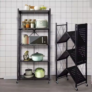 Nuevo producto, venta al por mayor, estante de almacenamiento de hierro plegable, ruedas giratorias, estante de cocina para el hogar, almacenamiento eficiente - Product Image 6
