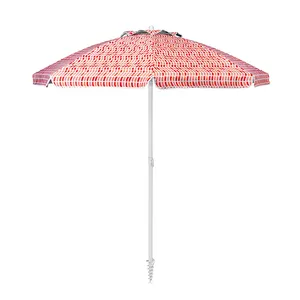 Op Maat Gemaakte Logo Draagbare 180Cm Strand Parasol Outdoor Stalen Frames Strandparasol