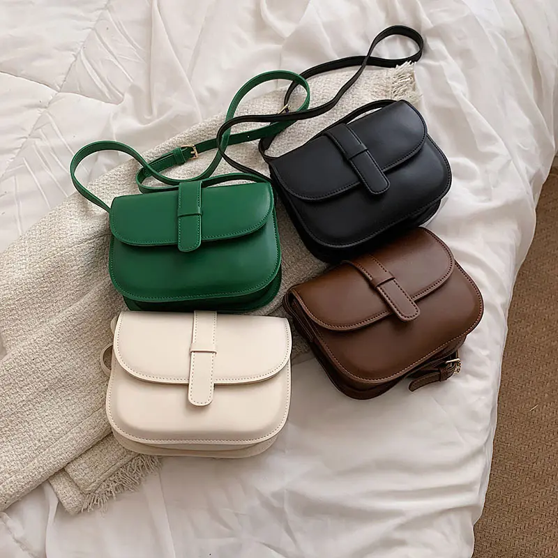 2022 Women Green PU Leather Crossbody Shoulder Bags Vegan Leather Handbag Winter Fashion Luxury Women Handbags and Purse