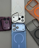 Coque de téléphone magnétique translucide mate transparente de haute qualité OEM personnalisée avec support invisible et protection de l'appareil photo pour iPhone 17 18 Pro Max