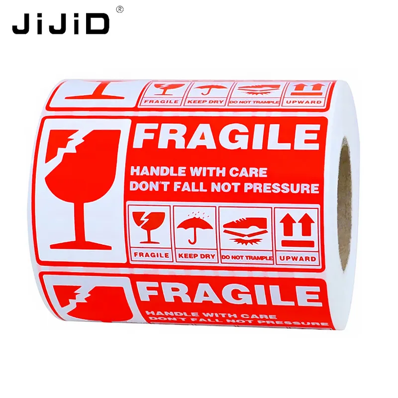 Jijid Breekbare Stickers 2 ''X 3'' Fragiele Label Sticker-Handvat Met Zorg-Dank U Verzending Labels stickers 500 Labels/Rol