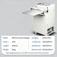 Machine de mise sous vide pneumatique semi-automatique 600 mm 2 kW à aspiration externe, pour l'emballage commercial, hôtelier, alimentaire et textile, PLC CE 220V/110V