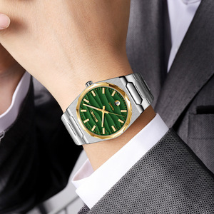 Skmei Men's Quartz Watch Stainless Steel Band Calendar Waterproof Luminous Hands Sport Watch - Product Image 4