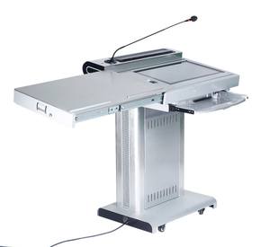 <span class=keywords><strong>Atril</strong></span> de conferencia Pantalla frontal de Android de 32 "; Cubierta deslizante de aluminio de podio electrónico; Equipo de educación escolar - Product Image 4