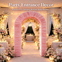 Arche en forme de U MUWEI avec housse en tissu plissé pour la décoration d'arrière-plan d'entrée de mariage, de fête, d'événement ou de cérémonie d'anniversaire
