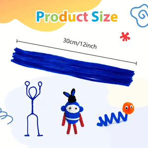 Kit de Manualidades con Limpiapipas Azules en Forma de Tigre para Hacer Ramos de Flores, Regalo de Cumpleaños Hecho a Mano, Material Plástico para Arte DIY - Product Image 4
