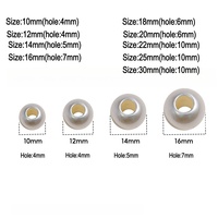 Perles en vrac imitation nacre ABS blanches nacrées UV de 10-30 mm à grand trou, pour vêtements, sacs et accessoires, vente en gros