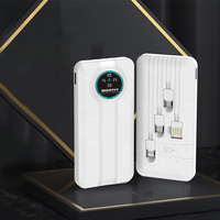 Chargeur de batterie portable ultra fin 20000 mAh, charge rapide 2A, 10W, power bank, cordon, lampe torche, micro USB, type-C, LED