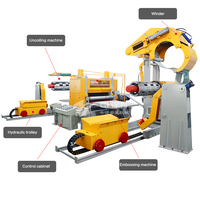Ligne de production automatique de machine de gaufrage de plaque d'acier inoxydable en métal avec la machine de déroulement et d'enroulement