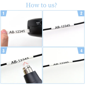 Ruban d'imprimante d'étiquettes compatible <span class=keywords><strong>Dymo</strong></span> PUTY, vente d'usine, matériau PE+ABS, noir sur blanc, diamètre 9 mm, durable, imperméable pour câble - Product Image 6