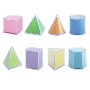 Set geometri pendidikan bentuk banyak warna solid geometris