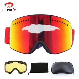 New Flexible TPU frame anti fog lens ski glasses snow goggles with custom brands elastic strap - Product Image 4