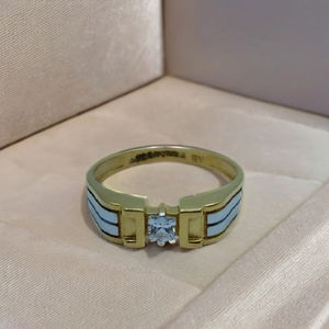 Bague élégante en or et diamants avec un design de bande moderne, bague élégante pour homme et femme, bijoux de luxe pour un usage quotidien - Product Image 2