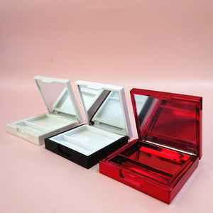 Square Empty <b>Makeup</b> Palette With Mirror & Brush Slot Custom Logo Plastic Blush Case Mini Eye shadow Cosmetic Case Packaging - Product Image 3