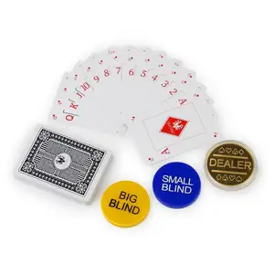 名牌工厂定制设计赌场级塑料PVC家庭游戏扑克牌印刷