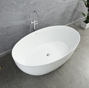 Moderna in acrilico CUPC CE Freestanding vasca da bagno forma ovale bordo sottile migliore vendita modello durevole funzione di ammollo per adulti - Product Image 4