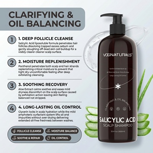 Shampoo équilibrant pour le cuir chevelu pour femmes et hommes, réduit l'accumulation, acide salicylique, antipelliculaire, clarifiant, rafraîchissant, pH 4,5-6,5, sec - Product Image 2