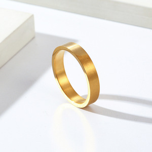 Titanium Steel <b>Ring</b> 4mm Matte Brushed Finish Unisex Jewelry Gift - Product Image 4