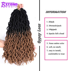 Extensiones de Cabello Trenzado Estilo Rastas <span class=keywords><strong>Gitanas</strong></span> Largas para Cabello Africano, Ombre Goddess Faux Locs, Vendedores de Aliexpress - Product Image 4