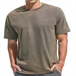 เสื้อยืดคอกลมผ้าฝ้าย 100% หนัก 250 กรัม/ตร.ม. สำหรับผู้ชาย ผลิตโดย OEM พร้อมโลโก้สั่งทำพิเศษ - ซักแบบ Stone Washed ให้ดูเก๋ไก๋ เหมาะสำหรับใส่ในช่วงฤดูร้อน - Product Image 1